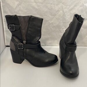 Torrid Black Heeled Ankle Boots with Buckle Straps